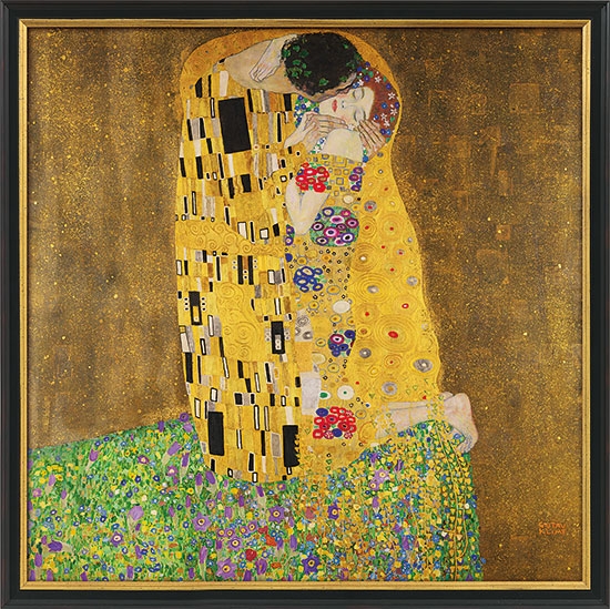 Gustav Klimt schilderij - De kus 69 x 69