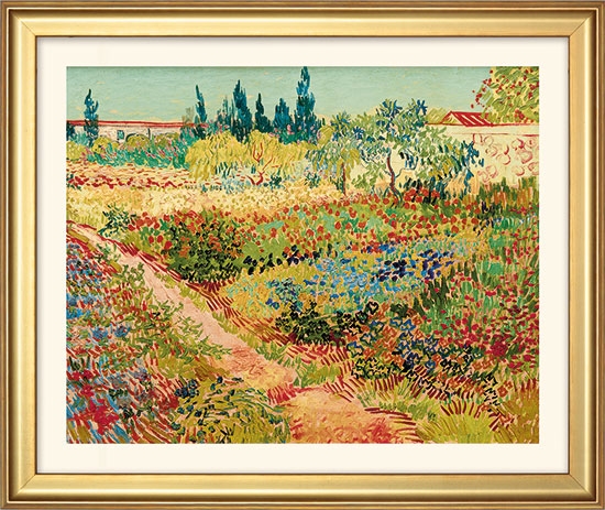 Vincent van Gogh schilderij - Bloeiende tuin met pad (37 x 44 cm)