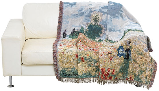 Claude Monet sprei - Klaprozenveld (150 x 150 cm)