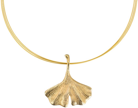 Petra Waszak ketting: Ginkgo (goud)