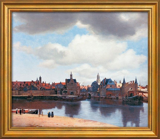 Johannes Vermeer schilderij - Gezicht op Delft (68 x 79 cm)