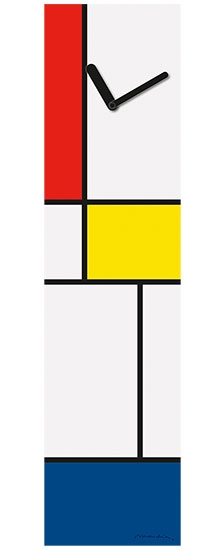 Piet Mondriaan wandklok (80 x 20 cm)