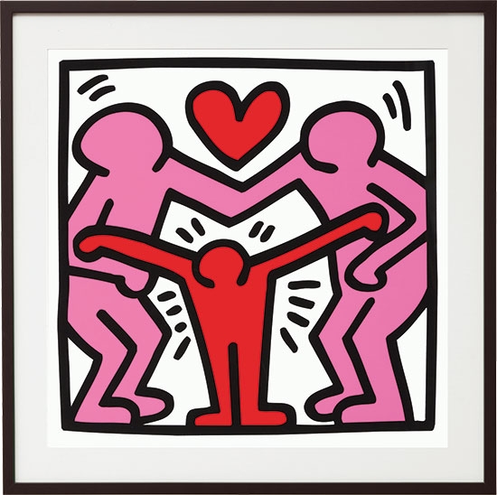 Keith Haring schilderij - Untitled (familiy)