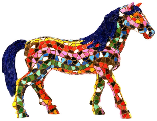 Mozaïekfiguur - paard (22 cm)