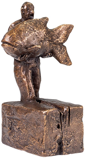 Christoph Fischer sculptuur - De grote hoop (bruin brons - 5,5 cm)
