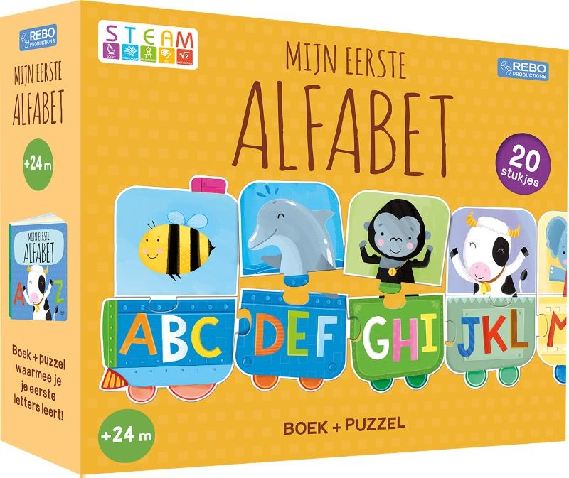 Puzzeltrein 20 stukjes en boek - Mijn eerste alfabet