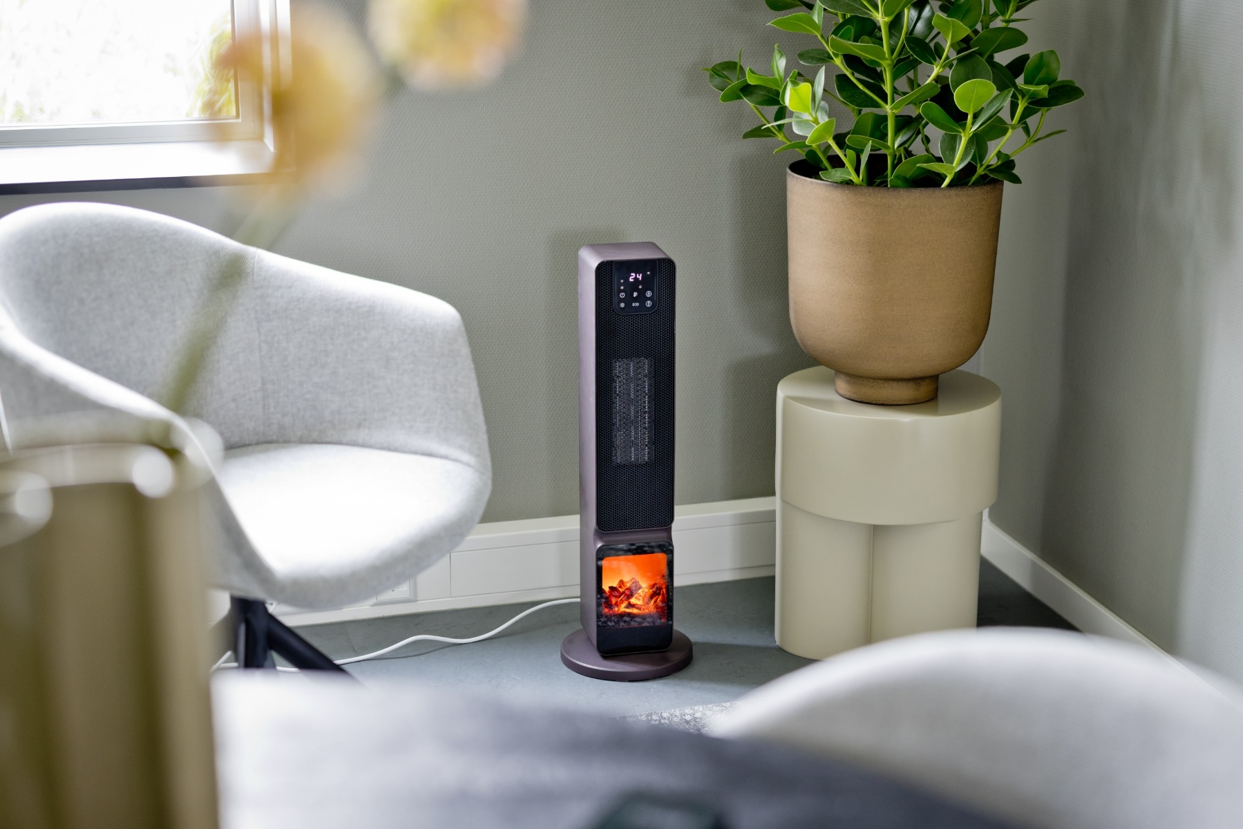 Torenheater met vlam - zonder wifi